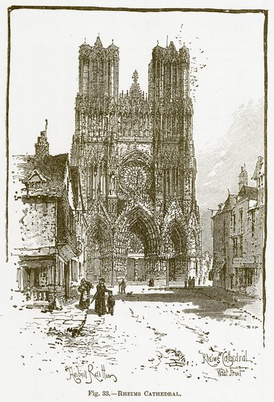 Reims katedral (gravyr) av English School