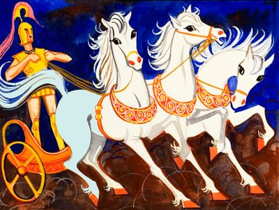 Rhesus, kung av Thrakien, och hans magnifika vita hästar av English School