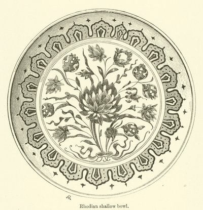 Rhodian grund skål (gravyr) av English School