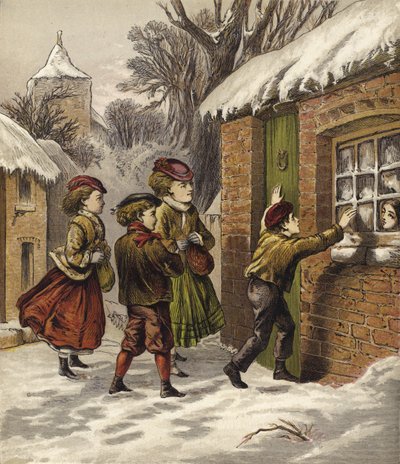 Rika barn besöker fattiga barn på jul av English School