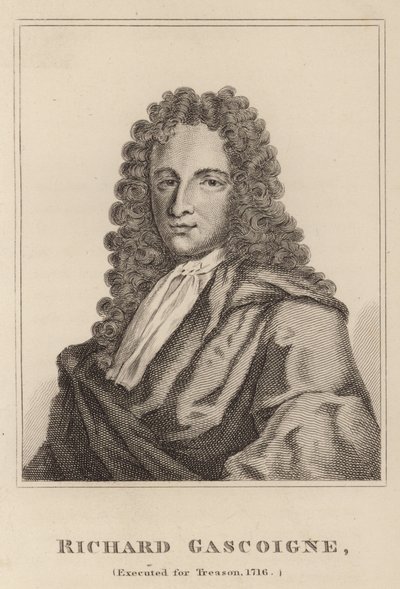 Richard Gascoigne, avrättad för förräderi, 1716 av English School