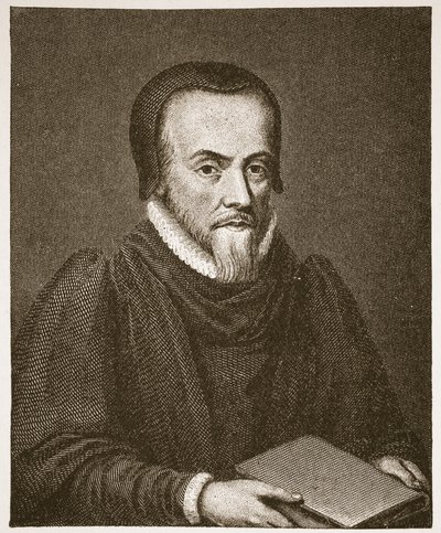 Richard Hooker, illustration från The Church of England: A History for the People av H.D.M. Spence-Jones, pub. ca 1910 (sepiafoto) av English School
