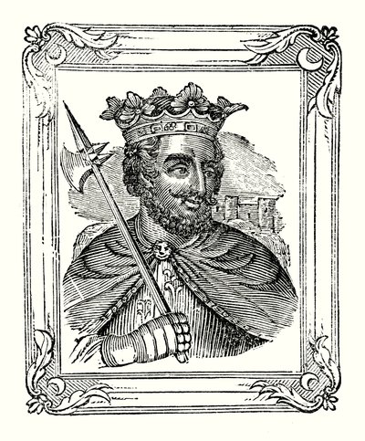 Richard I föddes 1157, kröntes 1189 och dog 1199 (gravyr) av English School