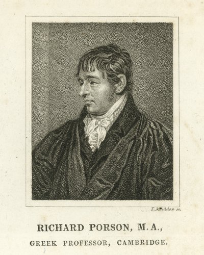 Richard Porson, grekisk professor, Cambridge (gravyr) av English School