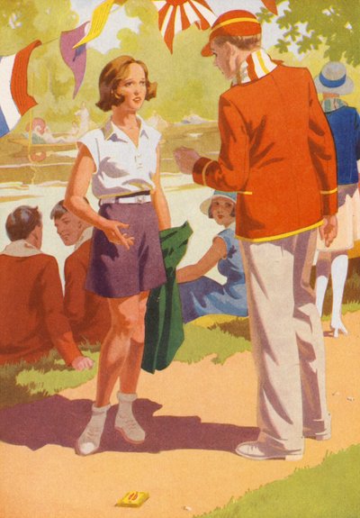 Rivaliserande kaptener (färglitografi) av English School