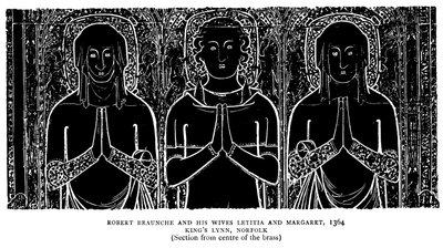 Robert Braunche och hans hustrur Letitia och Margaret av English School