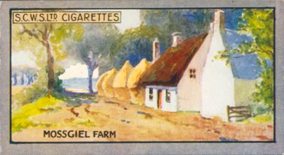Robert Burns: Mossgiel Farm (färglitografi) av English School