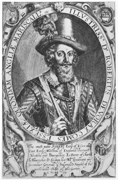 Robert Devereux, 2nd Earl of Essex (gravyr) av English School