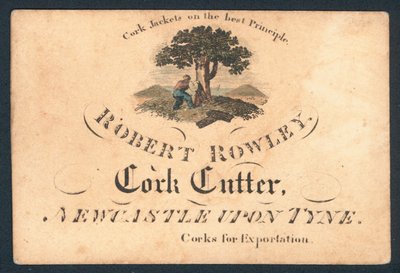 Robert Rowley, korkskärare, byteskort av English School