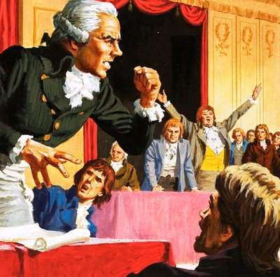 Robespierre talar för det svältande folket i Paris av English School