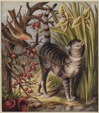 Robins julsång (färg litho) av English School