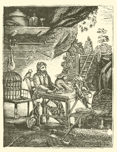 Robinson Crusoe (träsnitt) av English School
