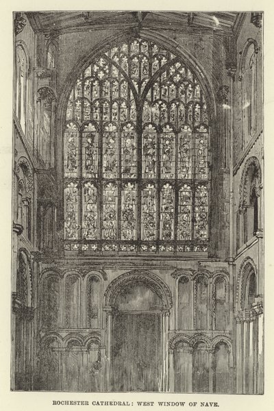 Rochester Cathedral, västra fönstret i långhuset av English School