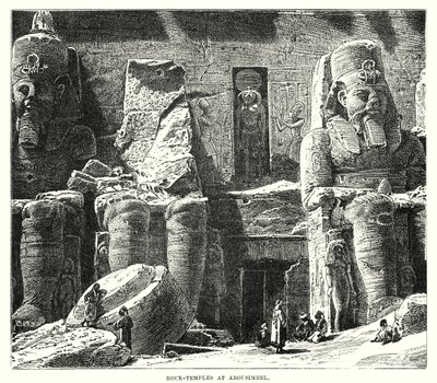 Klipptempel vid Abousimbel (gravyr) av English School