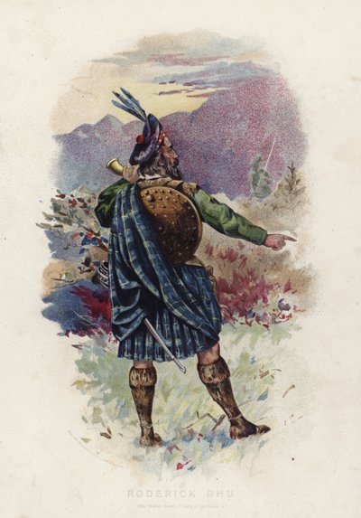 Roderick Dhu, från Sir Walter Scotts Lady of the Lake av English School