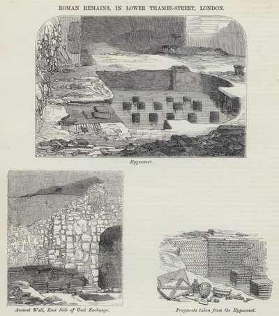 Roman Remains, i Lower Thames-Street, London (gravyr) av English School