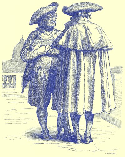 Romerska präster, illustration från Illustrated Travels, redigerad av H. W. Bates, publicerad ca 1880 (digitalt förbättrad bild) av English School