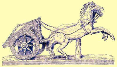 Romersk racervagn, illustration från Cassells Illustrated Universal History av Edward Ollier, publicerad 1890 (digitalt förbättrad bild) av English School