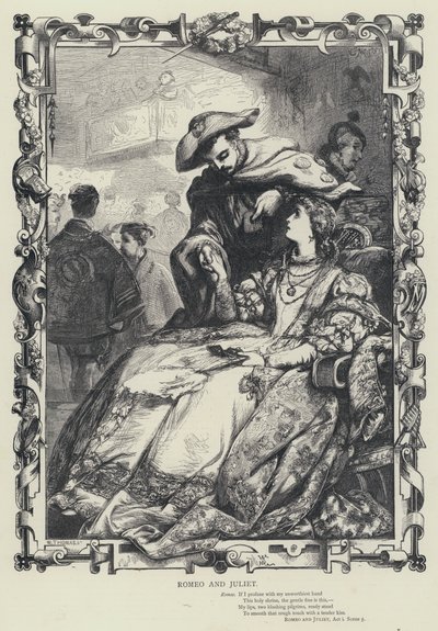 Romeo och Julia, akt i, scen 5 (gravyr) av English School