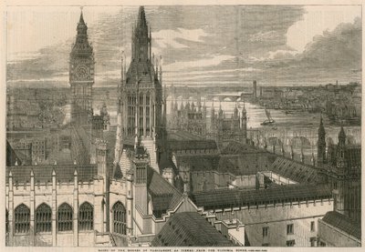 Husen i parlamentets tak sett från Victoria Tower av English School