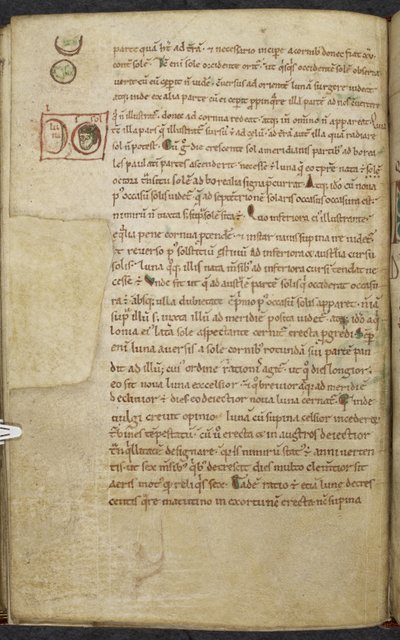 Royal 13. A.XI, f.55vMarginalritningar av solen och månen.De temporum ratione.Bede den vördnadsvärde Mscellany of computus and astronomi.1000-1100-talet av English School
