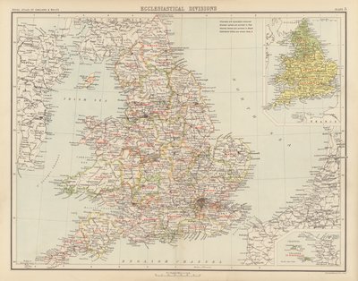 Royal Atlas, c 1900: Ecclesiastical Divisions (färg litho) av English School