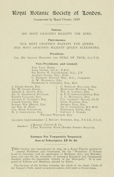 Royal Botanic Society of London von English School