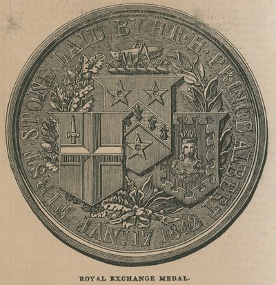 Royal Exchange Medal, tillsatt för att fira invigningen av Royal Exchange 1844 av English School
