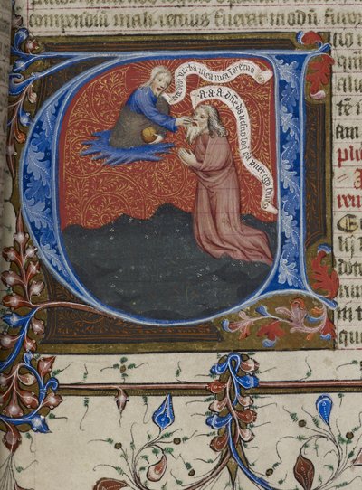 Royal MS 1 E IX, f.193 Jeremia inspirerad av Gud (vellum) av English School