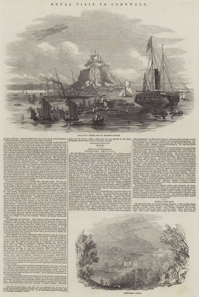 Kungligt besök i Cornwall (gravyr) av English School