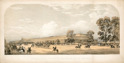 Kungligt besök på den stora utställningen 1851, Östra ingången av English School