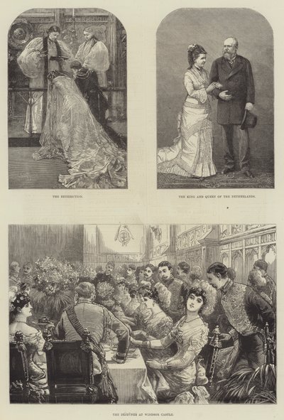Prins Leopolds och prinsessan Helenas kungliga bröllop (gravyr) av English School