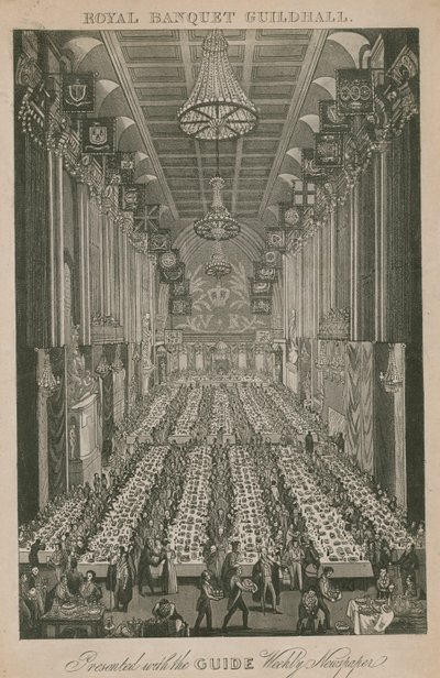 Kunglig bankett, Guildhall, London av English School