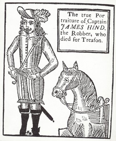 Royalist vägman James Hind (gravyr) av English School