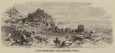Rubybergen, nära Korosko, Nubia (gravyr) av English School