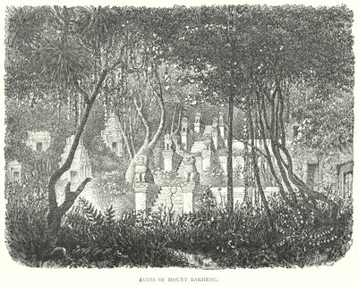 Ruinerna av Mount Bakheng (gravyr) av English School