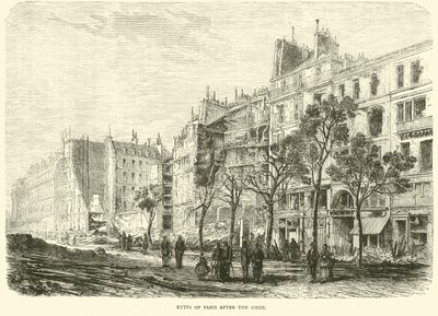 Ruinerna av Paris efter belägringen, april 1871 av English School