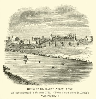 Ruinerna av St Marys Abbey, York av English School