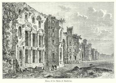 Ruinerna av Diocletianus bad (gravyr) av English School