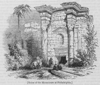 Ruinerna av mausoleet i Philadelphia av English School