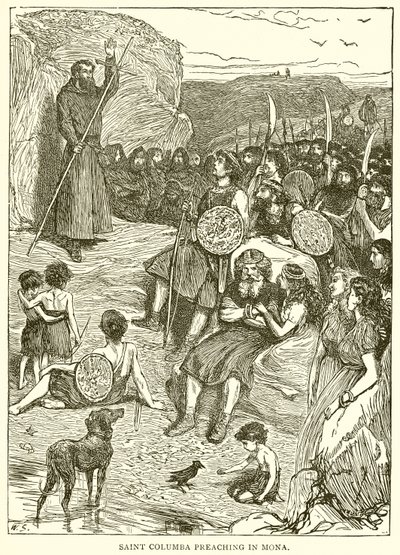Saint Columba predikar i Mona av English School