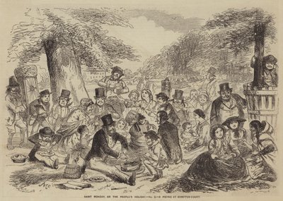 Saint Monday, eller folkets helgdag, en Pic-nic på Hampton Court (gravyr) av English School