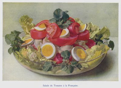 Fransk tomatsallad (färglitografi) av English School