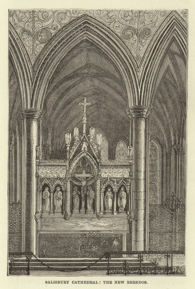 Salisbury Cathedral, de nya reredos av English School