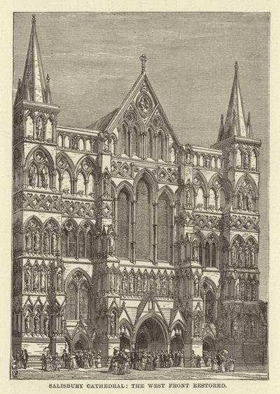 Salisbury Cathedral, västfronten återställd av English School
