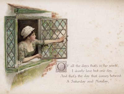 Sally i vår gränd (färg litho) av English School