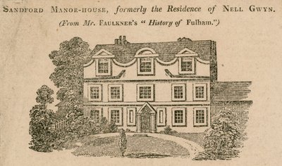 Sandford Manor House, Fulham, London, tidigare bostad för Nell Gwynne av English School