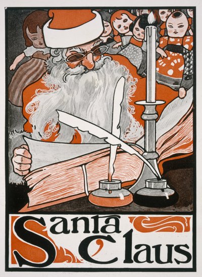Santa Claus (färg litho) av English School