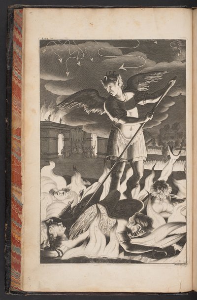 Satan från Paradise Lost av John Milton av English School
