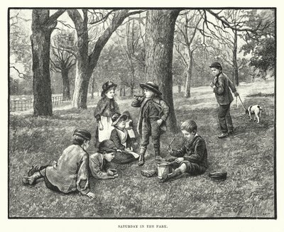 Lördag i parken (gravyr) av English School